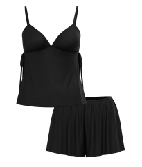 Піжама Victoria's Secret Ribbed Modal Velvet-Trim Cami Shorts Set Black