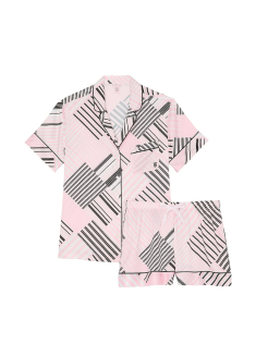 Піжама Glazed Satin Short Pajama Set Pink Frosting