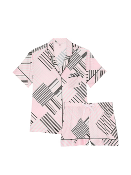 Пижама Glazed Satin Short Pajama Set Pink Frosting