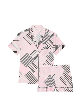 Піжама Glazed Satin Short Pajama Set Pink Frosting