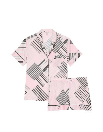 Піжама Glazed Satin Short Pajama Set Pink Frosting
