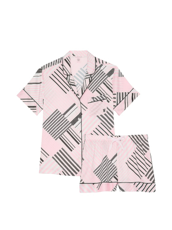 Піжама Glazed Satin Short Pajama Set Pink Frosting