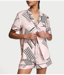 Піжама Glazed Satin Short Pajama Set Pink Frosting