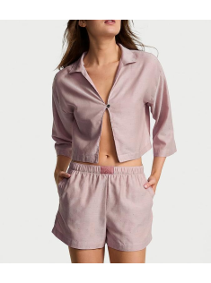 Пижама Modal-Cotton 3/4-Sleeve Flyaway Shirt & Short Pajama Set