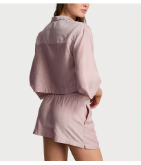 Пижама Modal-Cotton 3/4-Sleeve Flyaway Shirt & Short Pajama Set