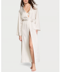 Халат Satin Long Robe Coconut White