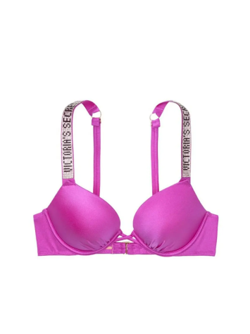 Топ Виктория Сикрет c двойным пушап Shine Strap SWIM Fuchsia