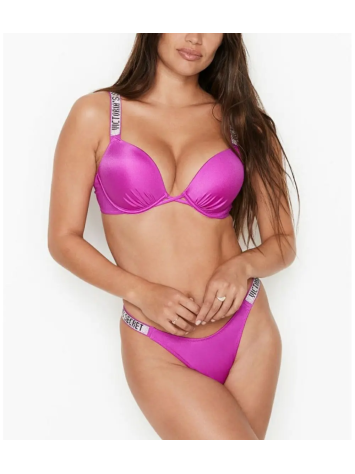 Топ Виктория Сикрет c двойным пушап Shine Strap SWIM Fuchsia