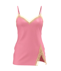 Пеньюар Tease Satin Lace-Trim Mini Slip Dress Pink
