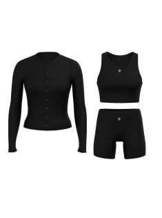 Костюм 3-Piece Ribbed Modal Boxer Briefs Set Black