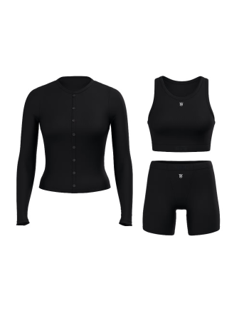 Костюм 3-Piece Ribbed Modal Boxer Briefs Set Black