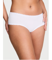 Трусики Cotton Lace-Waist Cheeky Panty White