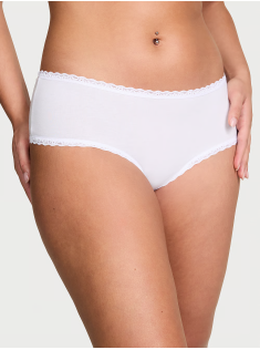 Трусики Cotton Lace-Waist Cheeky Panty White