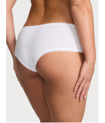 Трусики Cotton Lace-Waist Cheeky Panty White