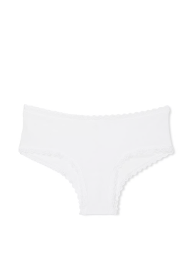 Трусики Cotton Lace-Waist Cheeky Panty White