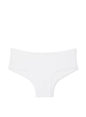 Трусики Cotton Lace-Waist Cheeky Panty White