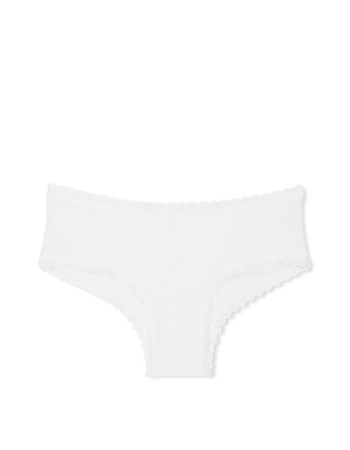 Трусики Cotton Lace-Waist Cheeky Panty White