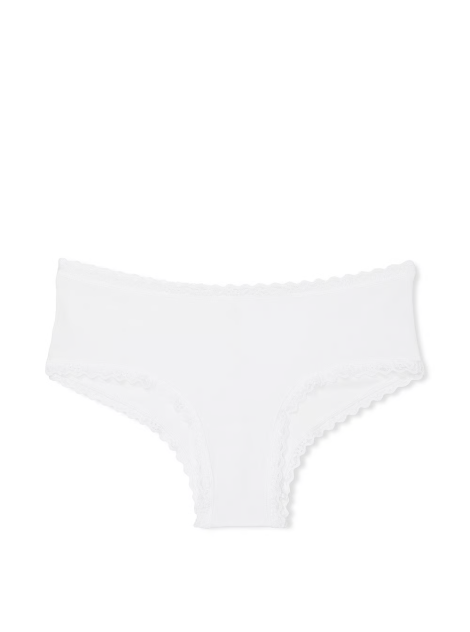 Трусики Cotton Lace-Waist Cheeky Panty White