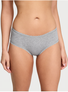 Трусики Cotton Lace-Waist Cheeky Panty Grey