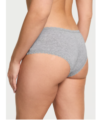 Трусики Cotton Lace-Waist Cheeky Panty Grey