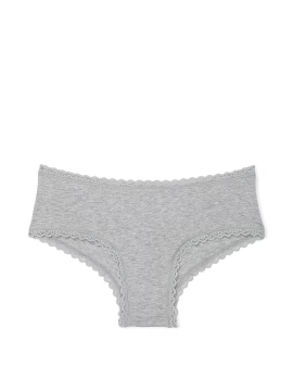 Трусики Cotton Lace-Waist Cheeky Panty Grey