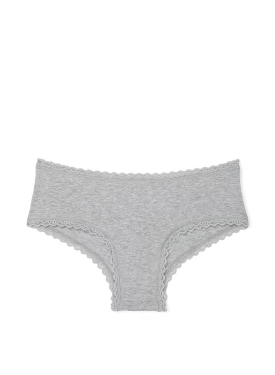Трусики Cotton Lace-Waist Cheeky Panty Grey
