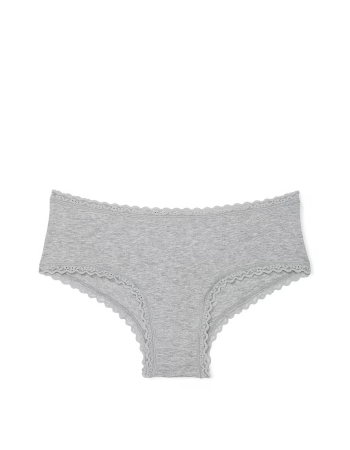 Трусики Cotton Lace-Waist Cheeky Panty Grey