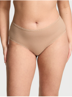 Трусики Cotton Lace-Waist Cheeky Panty Praline