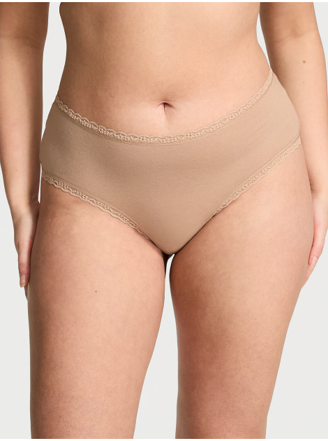 Трусики Cotton Lace-Waist Cheeky Panty Praline
