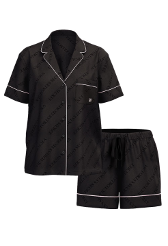 Сатинова піжама VS Satin Short Black Logo Pj Set