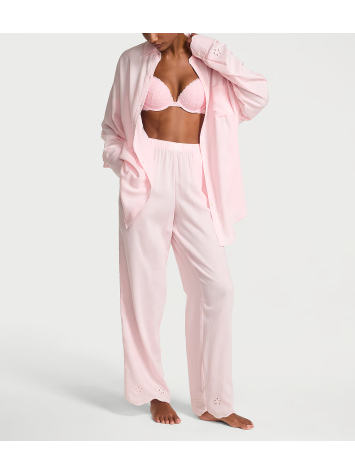 Пижама Modal-Cotton Eyelet Long Pajama Set Angel Pink