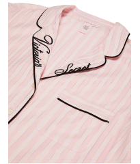 Піжама Flannel Long Pajama Set Pink Stripe Print Піжама Flannel Long Pajama Set Pink Stripe Print