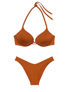 Купальник Essential Bombshell Add-2-Cups Diamanté Push-Up Bikini Top Set Apple Cinnamon