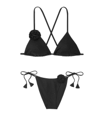 Купальник Rosette Shine Triangle Bikini Top Set Black
