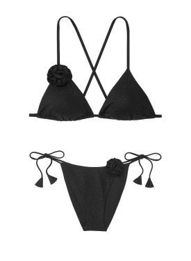 Купальник Rosette Shine Triangle Bikini Top Set Black
