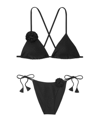Купальник Rosette Shine Triangle Bikini Top Set Black