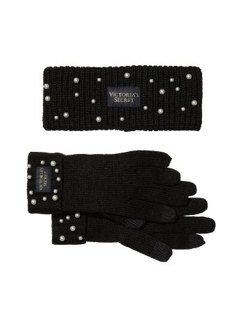 Комплект перчатки с повязкой на голову Embellished Headband & Glove Set
