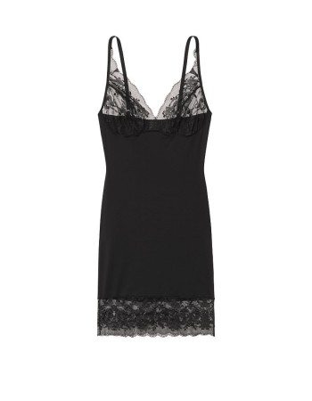 Пеньяр Victoria's Secret Shapewear Lace Control Slip Black