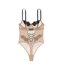 Боді Sheer Rose Dot Unlined Balconette Teddy Praline
