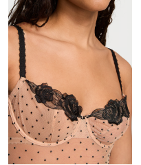 Боді Sheer Rose Dot Unlined Balconette Teddy Praline