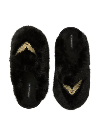 Домашні капці Luxe Plush Closed-Toe Slippers Black