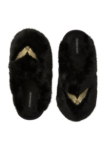 Домашние тапочки Luxe Plush Closed-Toe Slippers Black