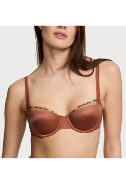 Бюстгальтер Logo Embroidery Lightly Lined Balconette Bra Clay