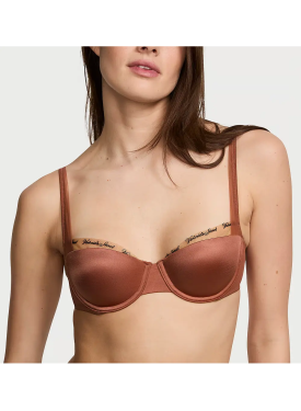 Бюстгальтер Logo Embroidery Lightly Lined Balconette Bra Clay