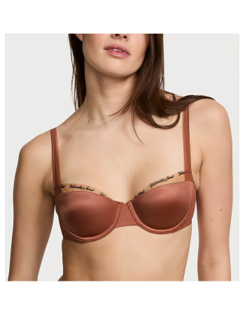 Бюстгальтер Logo Embroidery Lightly Lined Balconette Bra Clay