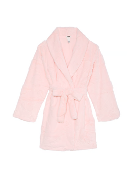 Плюшевый халат Short Cozy Robe Pink Hearts