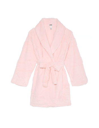 Плюшевий халат Short Cozy Robe Pink Hearts