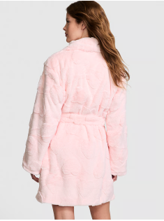 Плюшевий халат Short Cozy Robe Pink Hearts