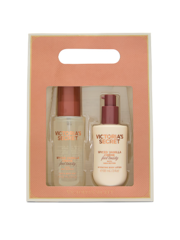Подарунковий Набір Вікторія Сікрет Spiced vanilla  Feel Toasty 2-Piece Mini Body Mist & Lotion Gift Set