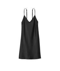 Сатиновий пеньюар Shine Strap Slips Black